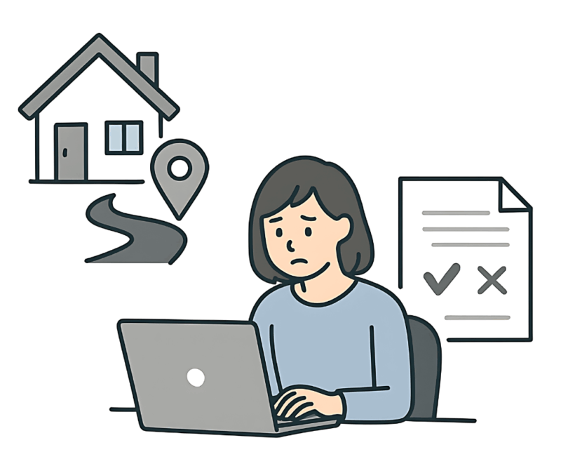 転居を理由に退職を考える女性のイラスト