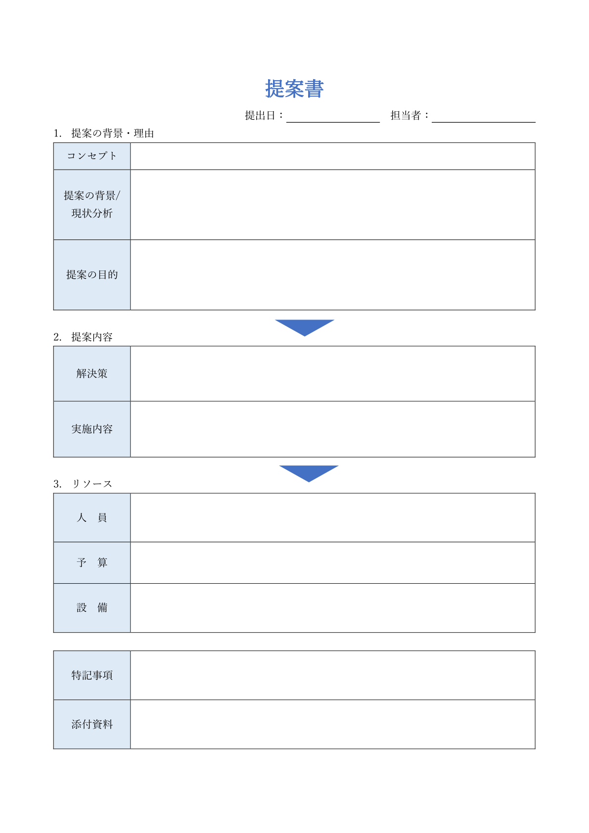 インフォグラフィックなデザイン性のある提案書